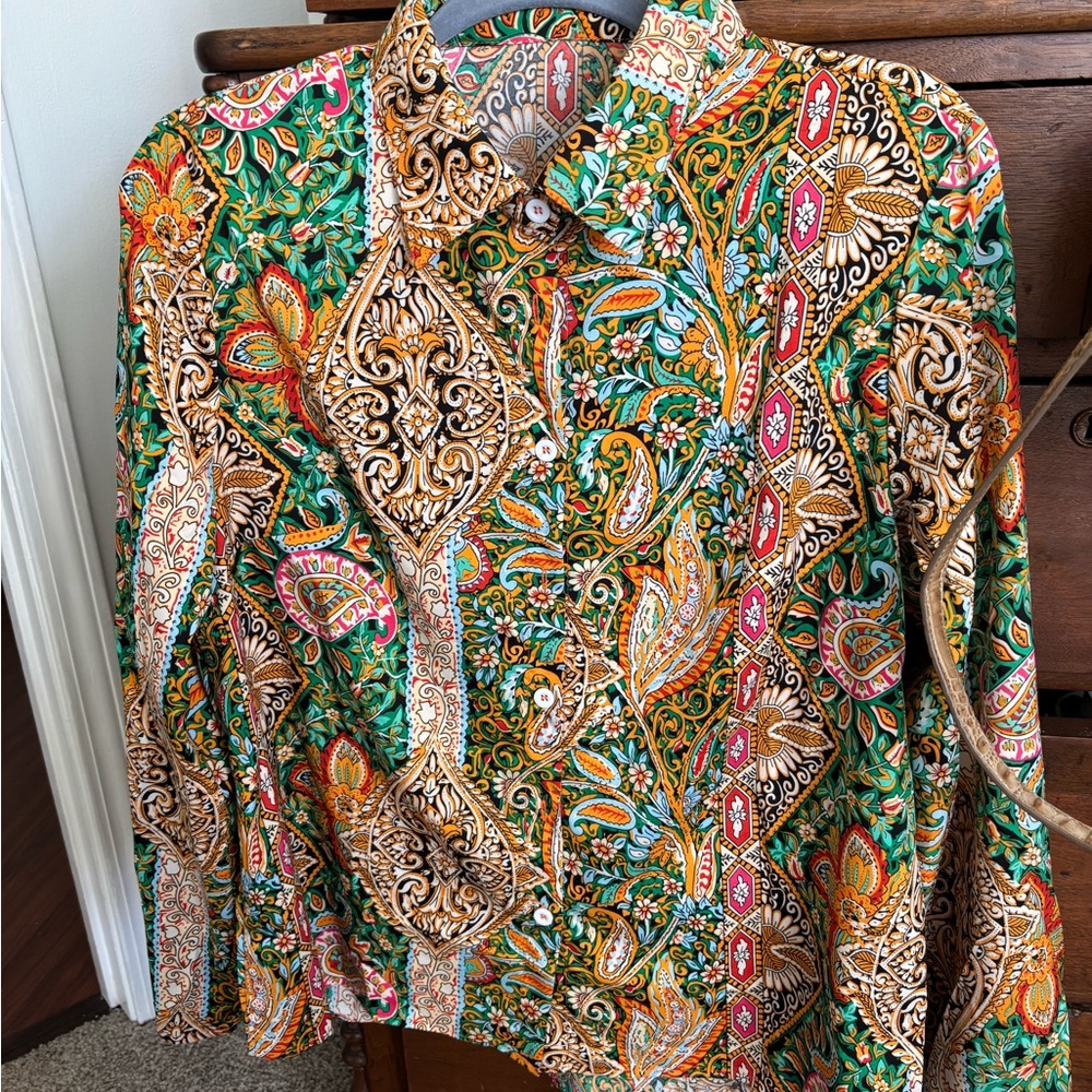 Colorful Paisley Long Sleeve Shirt